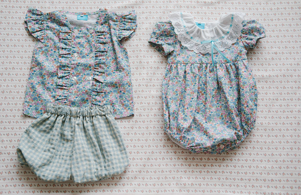 Floral and gingham set