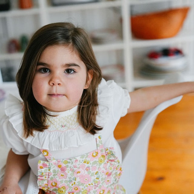 Camisa gola smocks