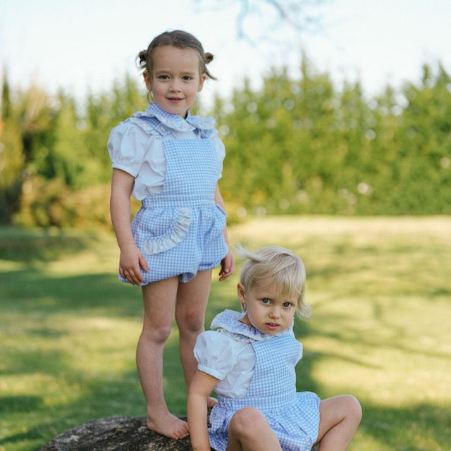 Lavender gingham and floral shirt