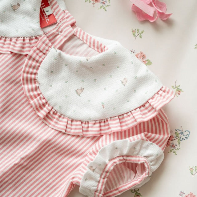 Camisa riscas cor de rosa
