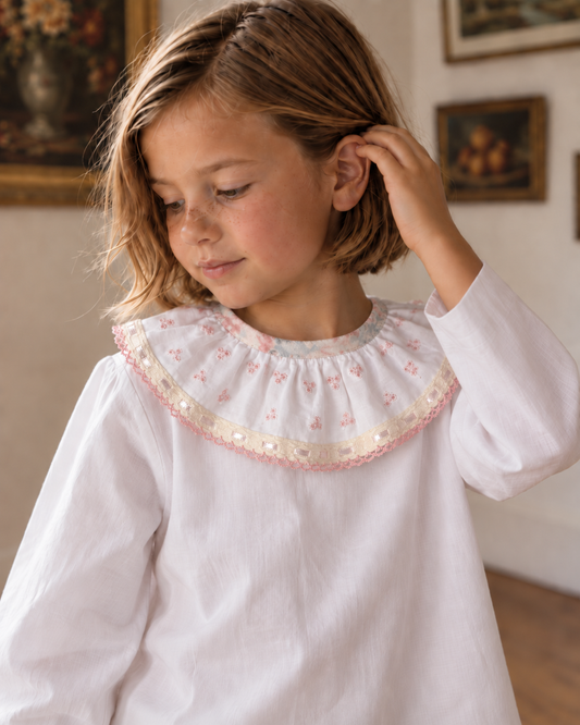Camisa gola cor de rosa