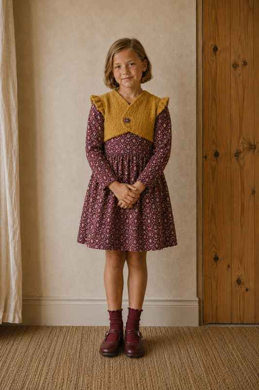 Vestido bolotas com colete