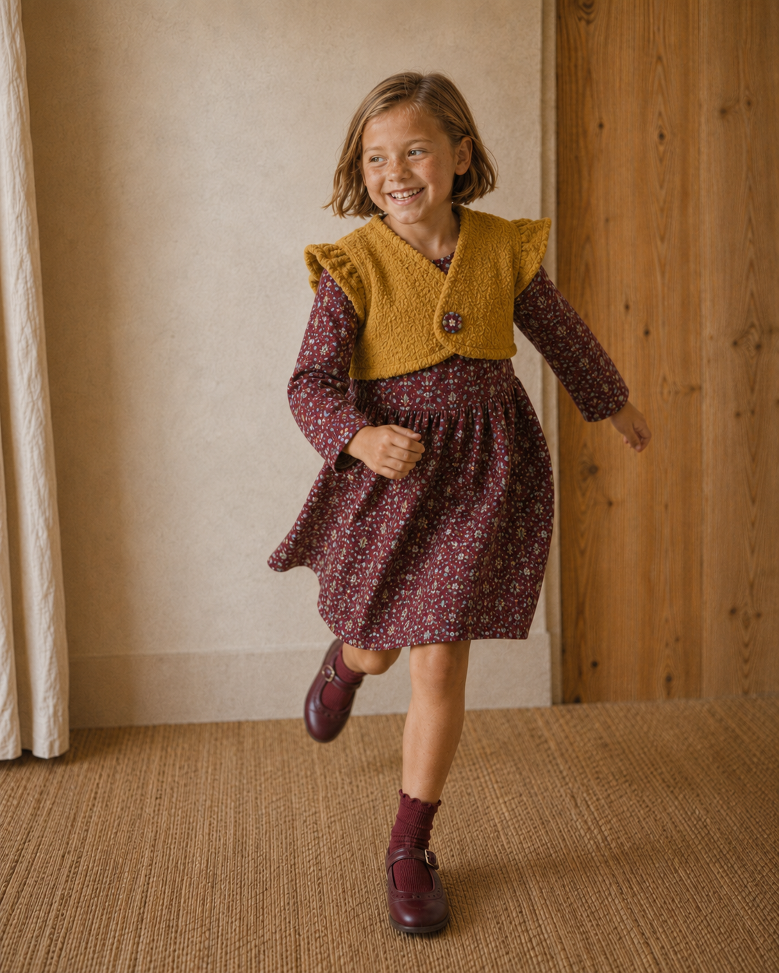 Vestido bolotas com colete