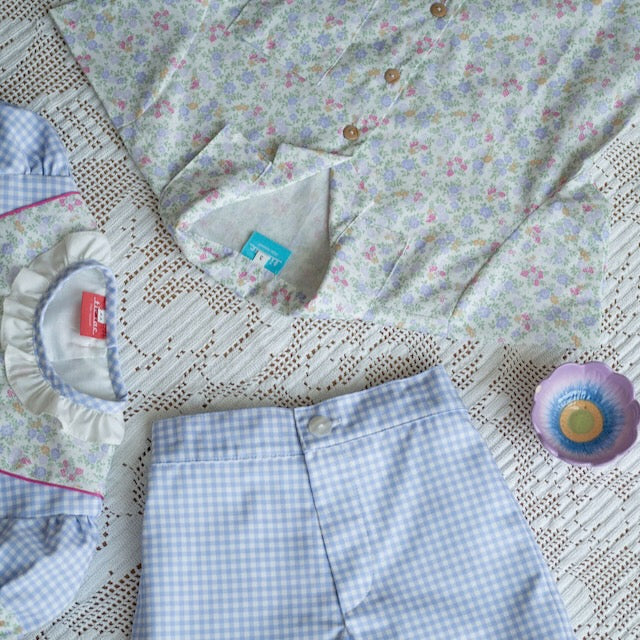 Camisa flores lavanda
