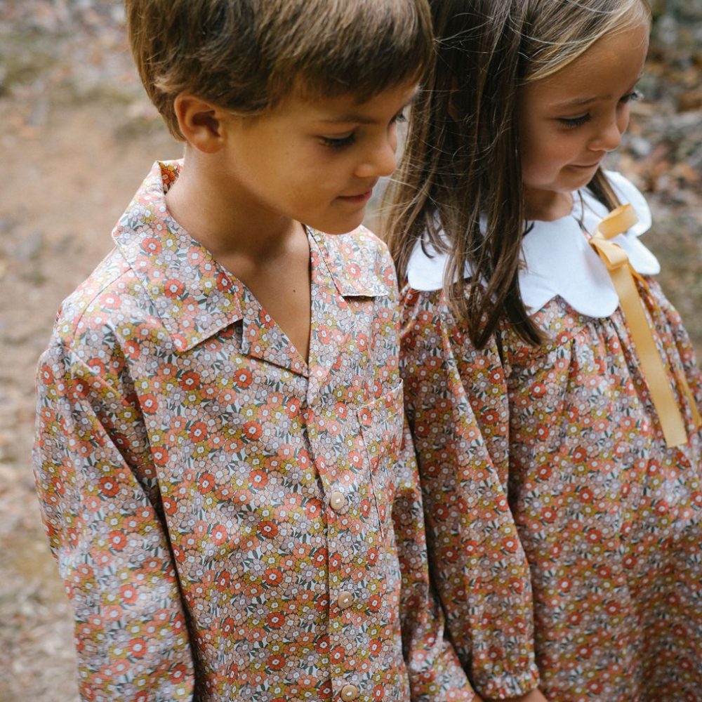 Vestido flores com gola branca - Image 3