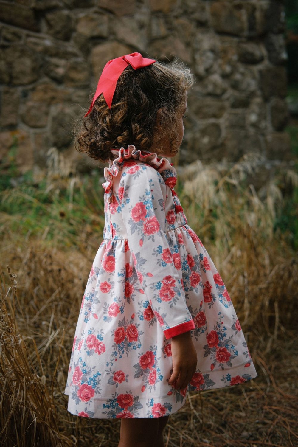 Vestido flores cinzentas e encarnadas - Image 4
