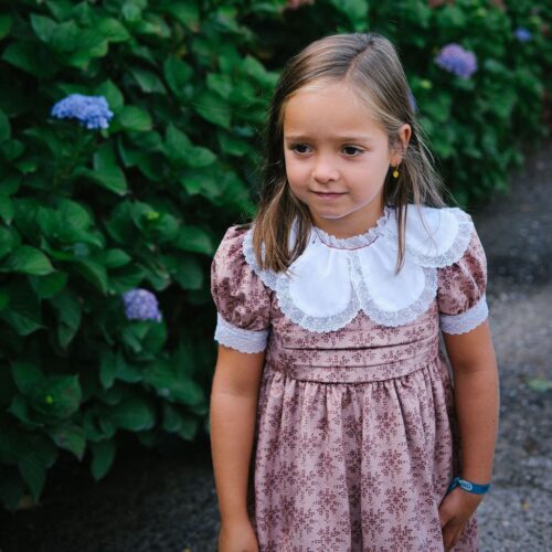 Vestido veludo de flores