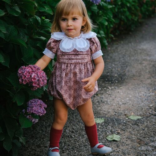 Floral velvet romper