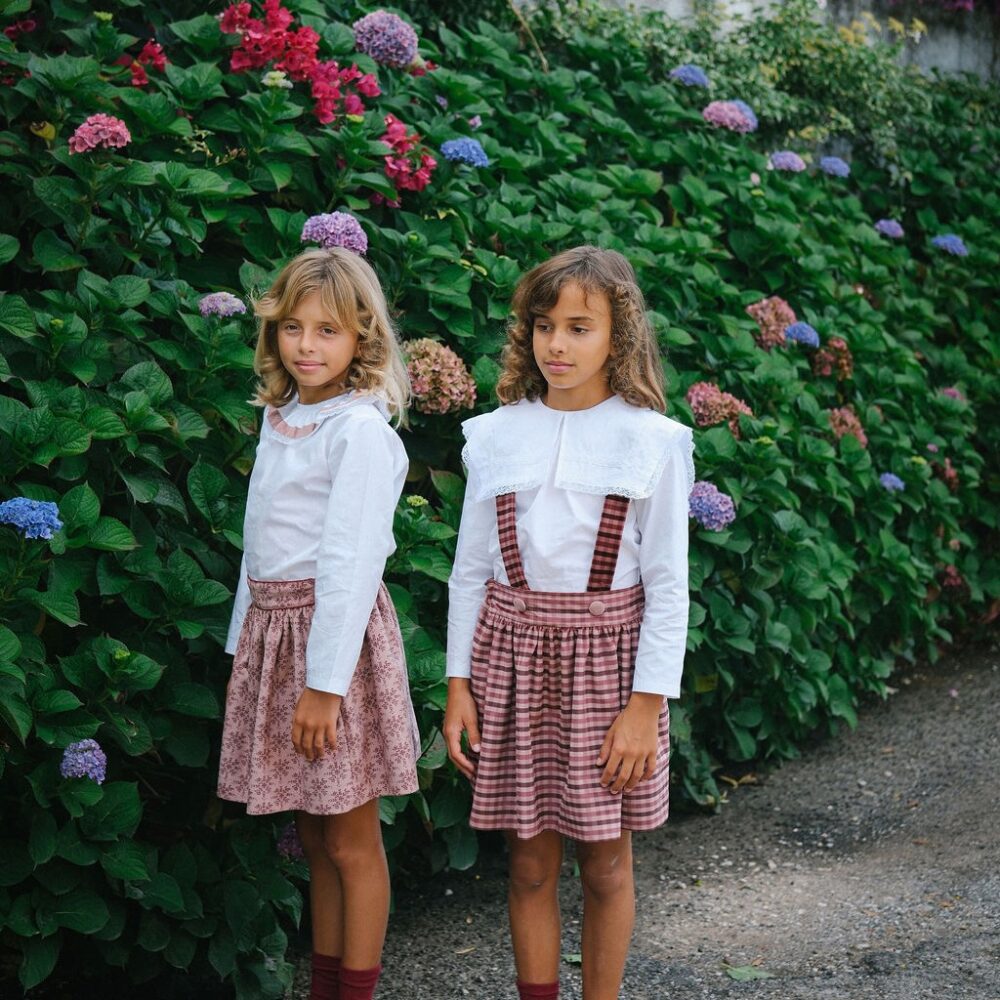 Gingham velvet girl set - Image 3