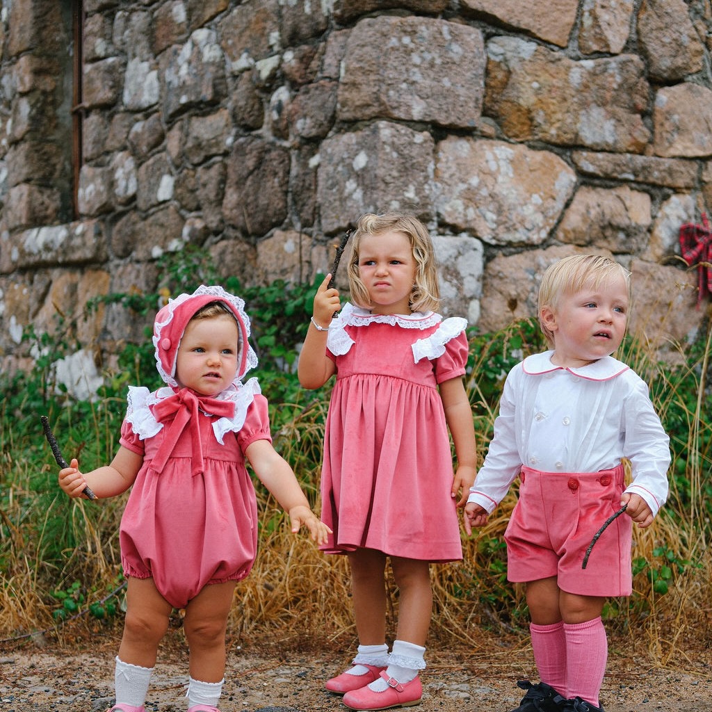 Classic Raspberry Velvet Boys’ Set - Image 4