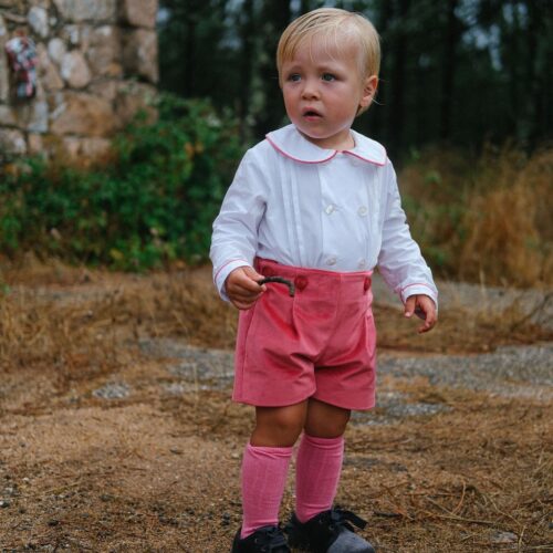 Classic Raspberry Velvet Boys’ Set