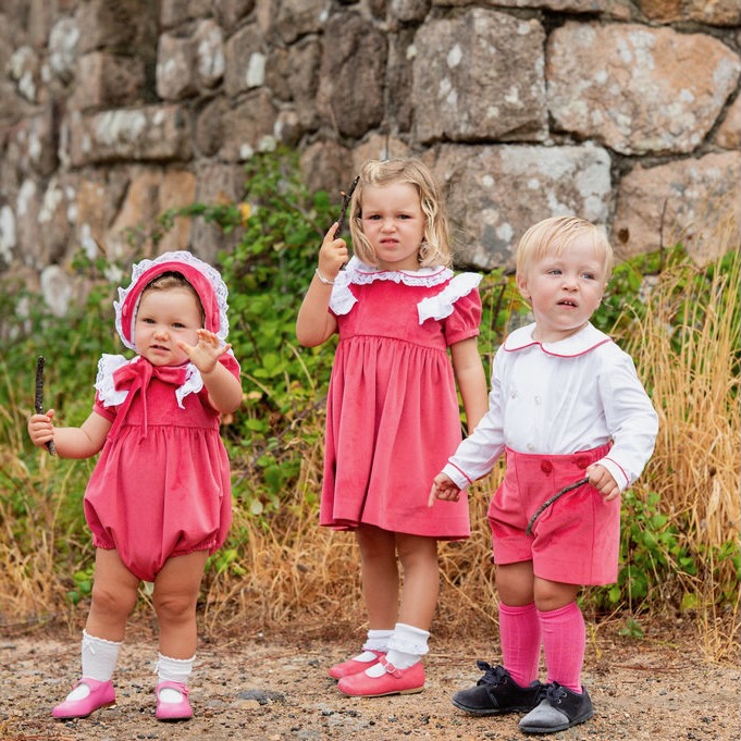 Classic Raspberry Velvet Boys’ Set - Image 8