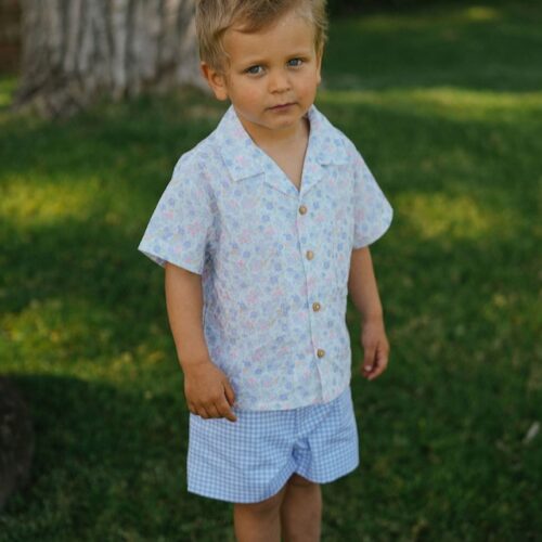 Camisa flores lavanda