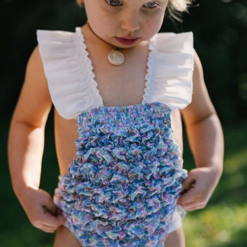 Fato de banho flores elásticos